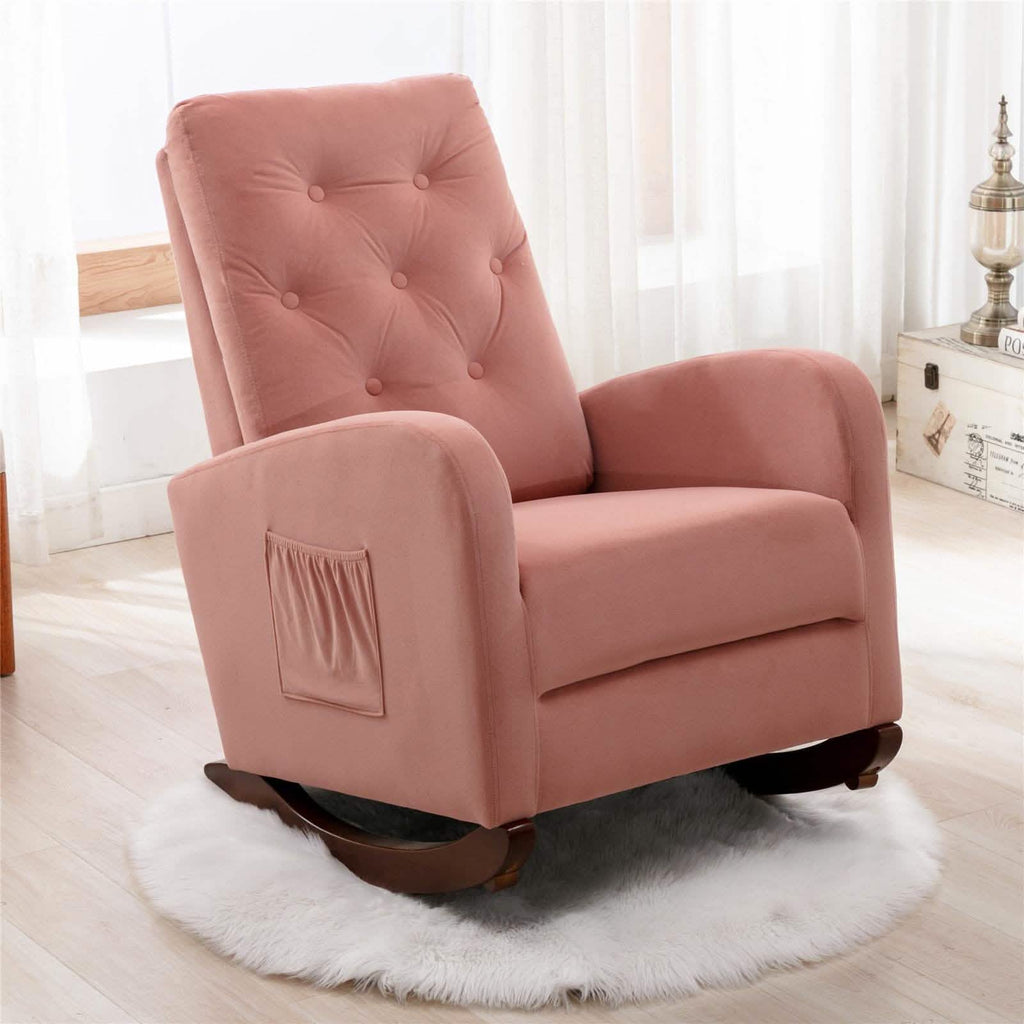 Mid-Century Modern Nursery Rocking Chair Armchair