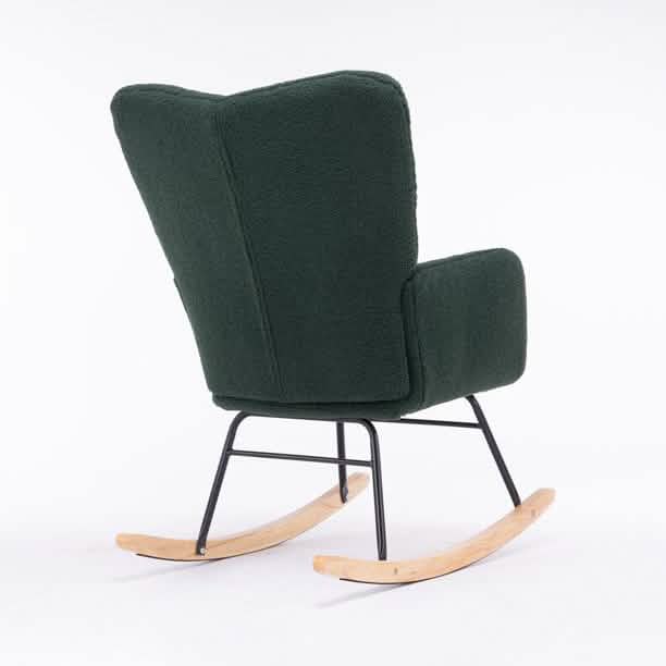 Mid-Century Modern Teddy Fabric Tufted Upholstered Rocking Chair