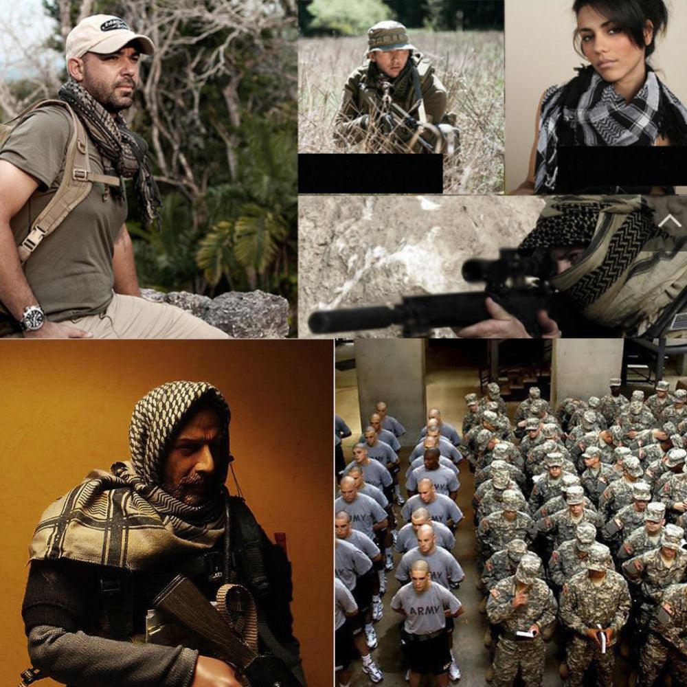Military Shemagh Army Desert Keffiyeh Arab Scarf Shawl Neck Cover Head Wrap Scarf Military Shemagh Tactical Desert Keffiyeh Head Neck Scarf Arab Wrap with Tassel Head Neck Wrap Shawl Motorcycle Hiking Paintball Face Mask