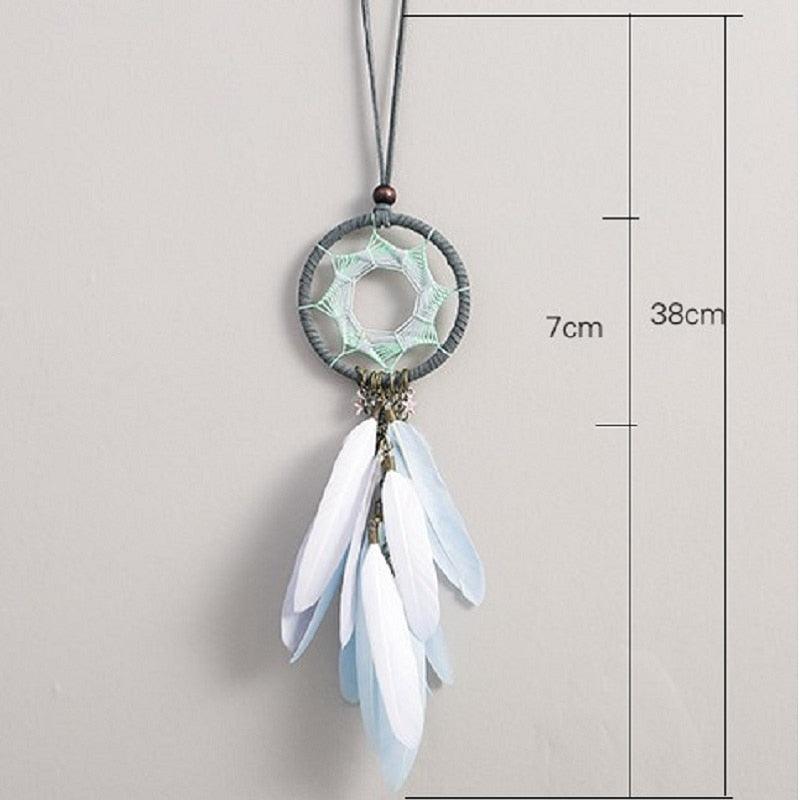 Mini 38cm Dream Catchers Hanging Room Decoration Indian Style Feathers Pendants Bag Key Chains Wind Chimes  Wall Decor Native American Handmade For Bedroom Car & Wall Hanging Decoration Ornaments Dream Catchers For Girls Boys Room