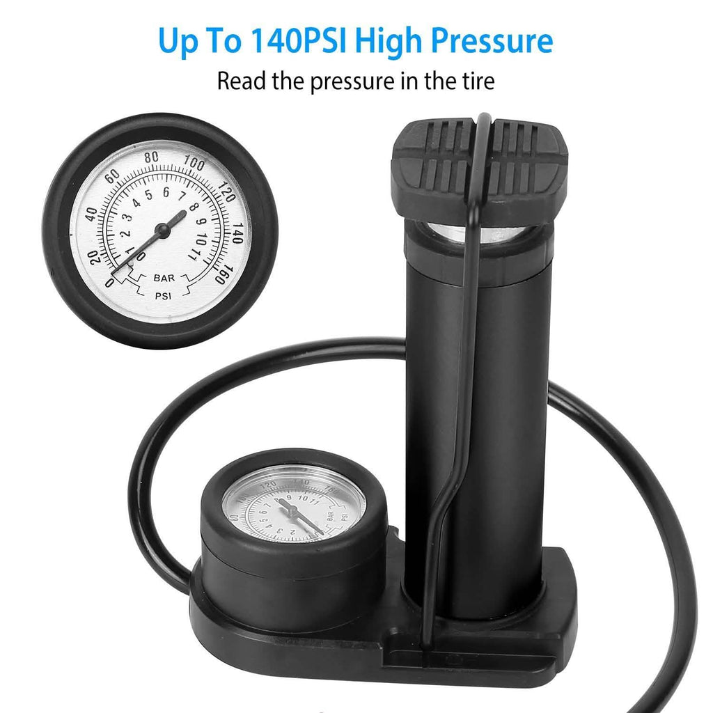 Mini Bike Foot Pump Portable Bicycle Tire Inflator