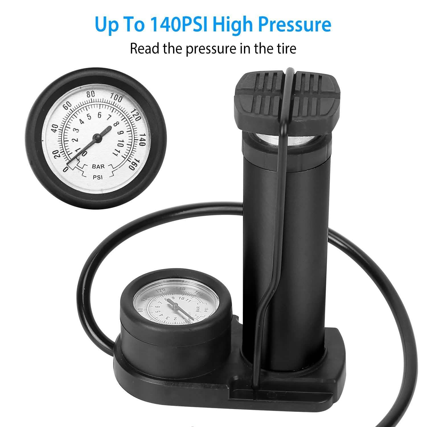 Mini Bike Foot Pump Portable Bicycle Tire Inflator