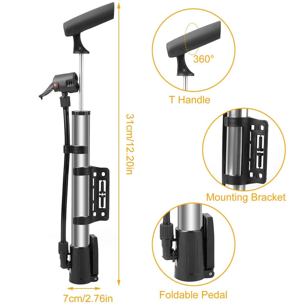 Mini Bike Pump Portable Bicycle Tire Inflator