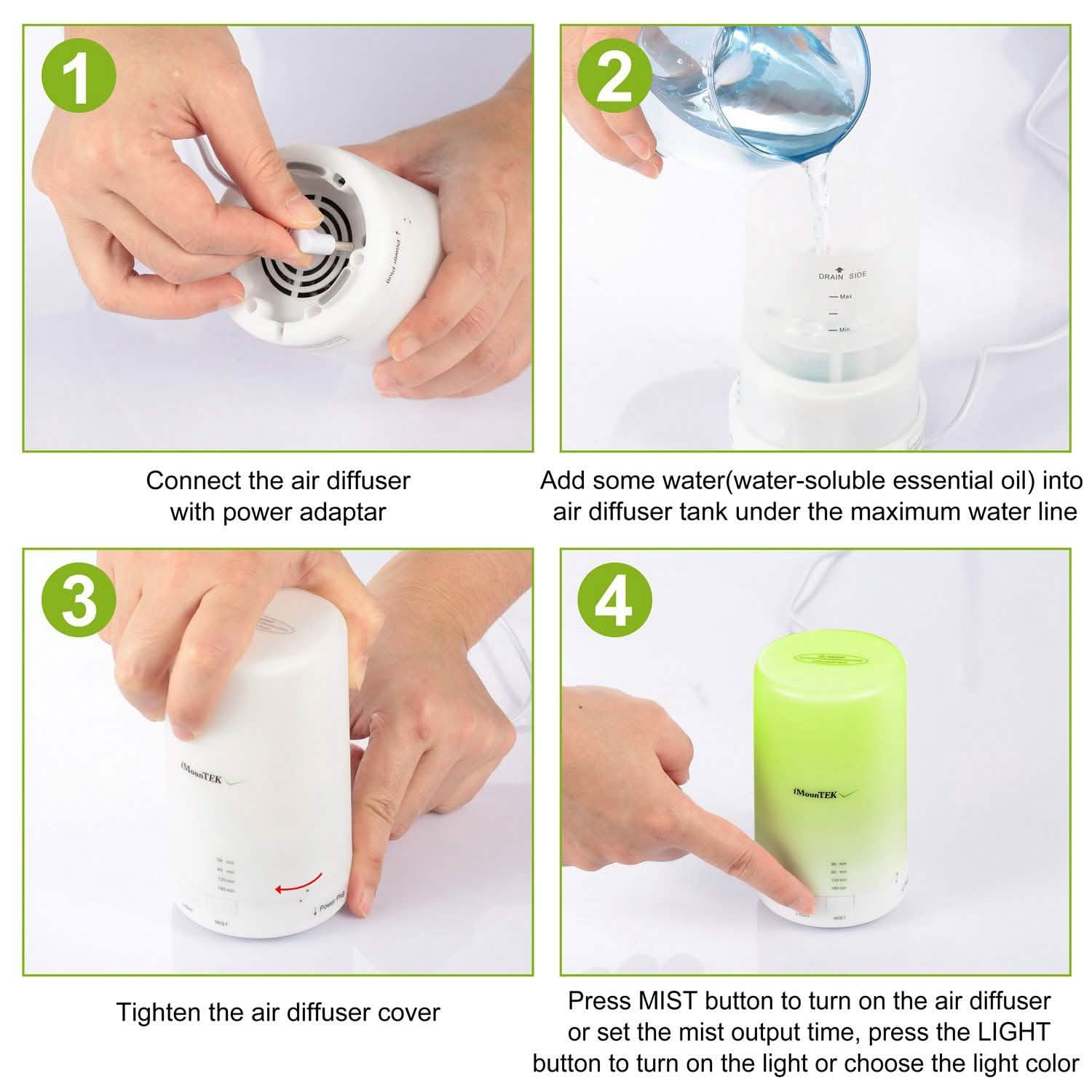 Mini Cool Mist Humidifier with 7 Color LED Lights