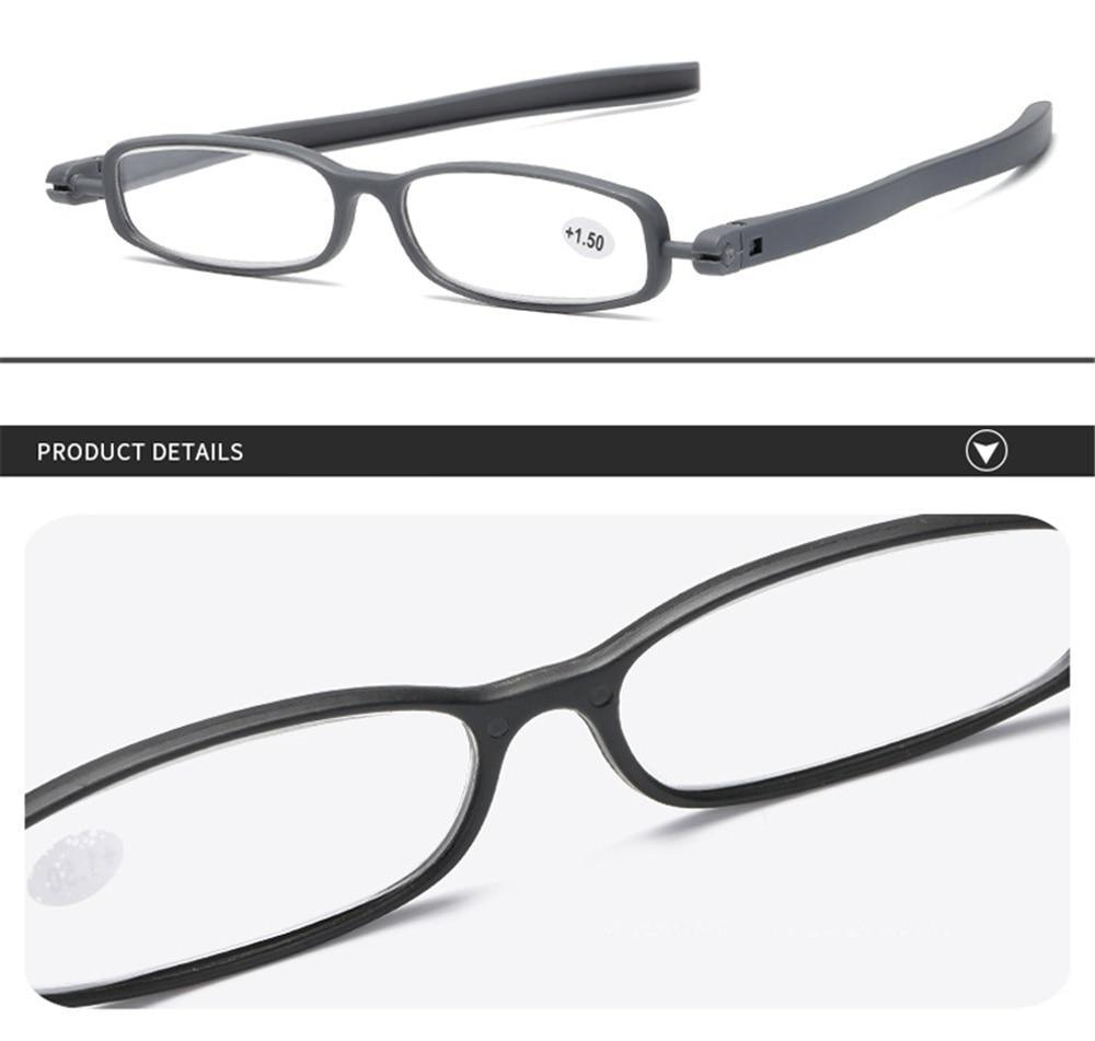 Mini Design Reading Glasses For Men Women Rotating Small Oval Presbyopia Eyewear Portable Unisex Reader Eyeglasses Mini Compact Slim Reading Glasses Lightweight Portable Readers