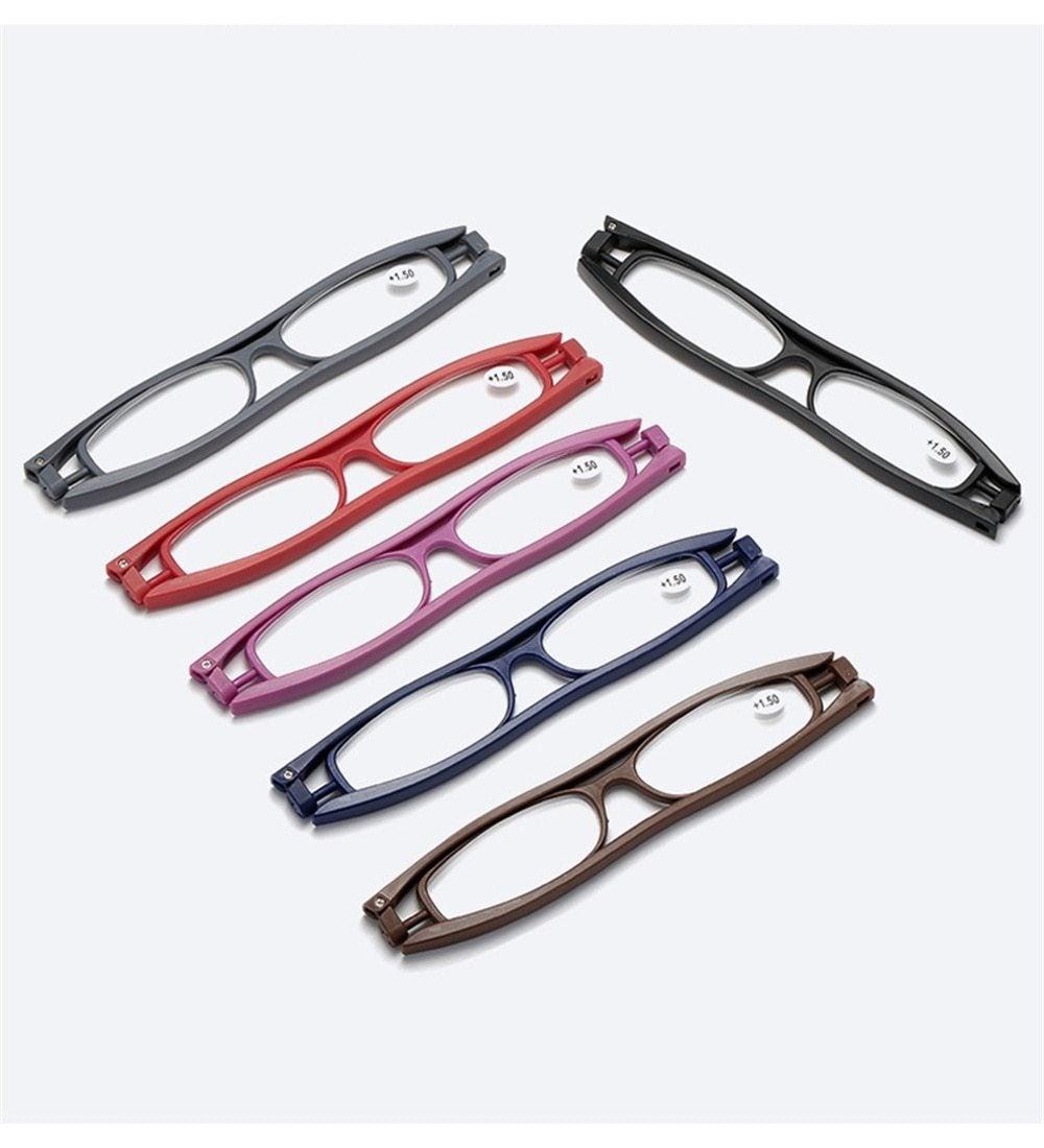 Mini Design Reading Glasses For Men Women Rotating Small Oval Presbyopia Eyewear Portable Unisex Reader Eyeglasses Mini Compact Slim Reading Glasses Lightweight Portable Readers