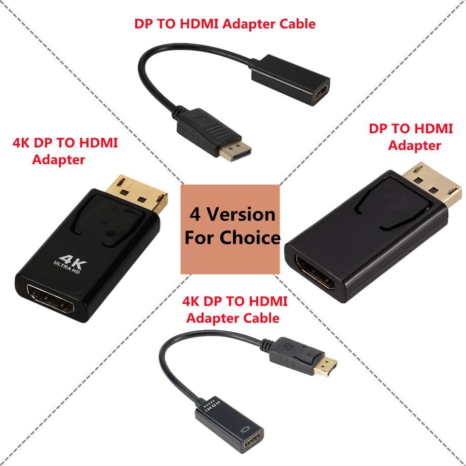 Mini DisplayPort To HDMI-compatible Adapter Male To Female Converter DP To HD Display Port 4K Cable Adapter Video Audio Compatible For PC And Laptop
