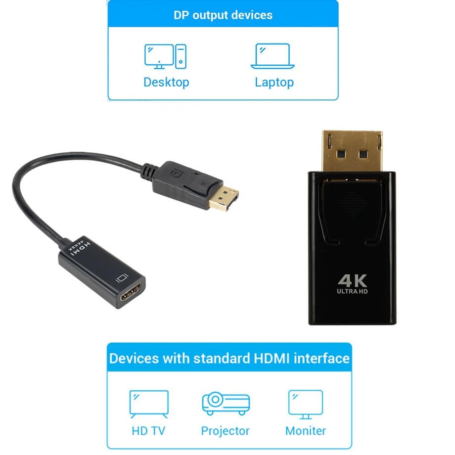 Mini DisplayPort To HDMI-compatible Adapter Male To Female Converter DP To HD Display Port 4K Cable Adapter Video Audio Compatible For PC And Laptop