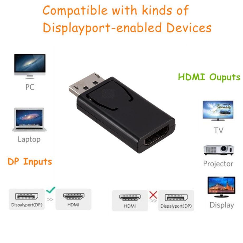 Mini DisplayPort To HDMI-compatible Adapter Male To Female Converter DP To HD Display Port 4K Cable Adapter Video Audio Compatible For PC And Laptop