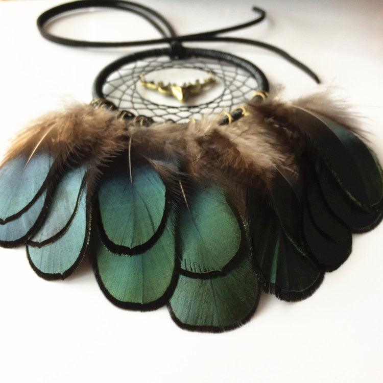 Mini Dream Catcher With Natural Feather Wind Chime Hanging Handmade Lace Feathers Bead Dream Catcher Wind Chimes Hanging Home Room Decoration Car Pendant Ornament Craft Dreamcatcher For Gift Memorial Festival Photography