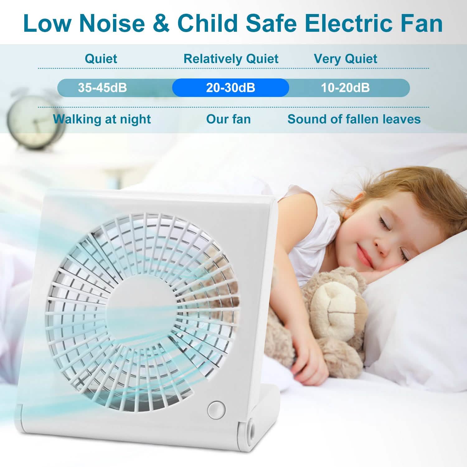 Mini Electric Desk Fan USB Rechargeable