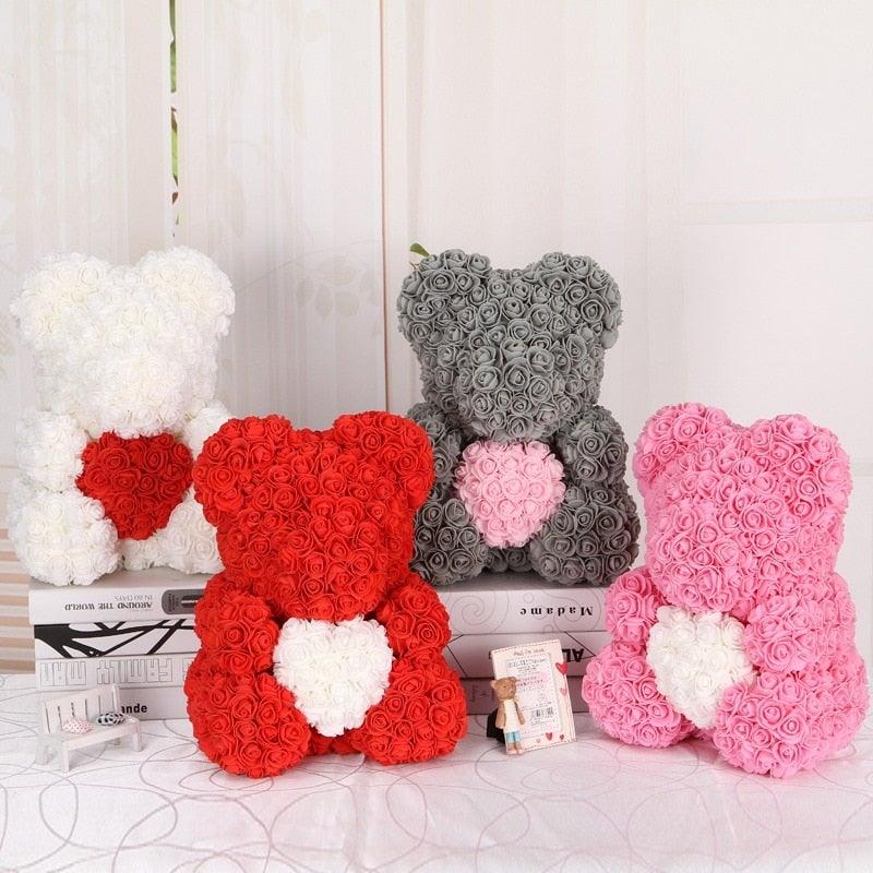 Mini Fake Rose Flower Heads 50/100/200 Pieces Teddy Bear of Roses 3cm Foam Wedding Flowers Accessories Make Bridal Hair Clips Headbands Dress