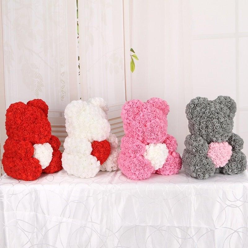 Mini Fake Rose Flower Heads 50/100/200 Pieces Teddy Bear of Roses 3cm Foam Wedding Flowers Accessories Make Bridal Hair Clips Headbands Dress