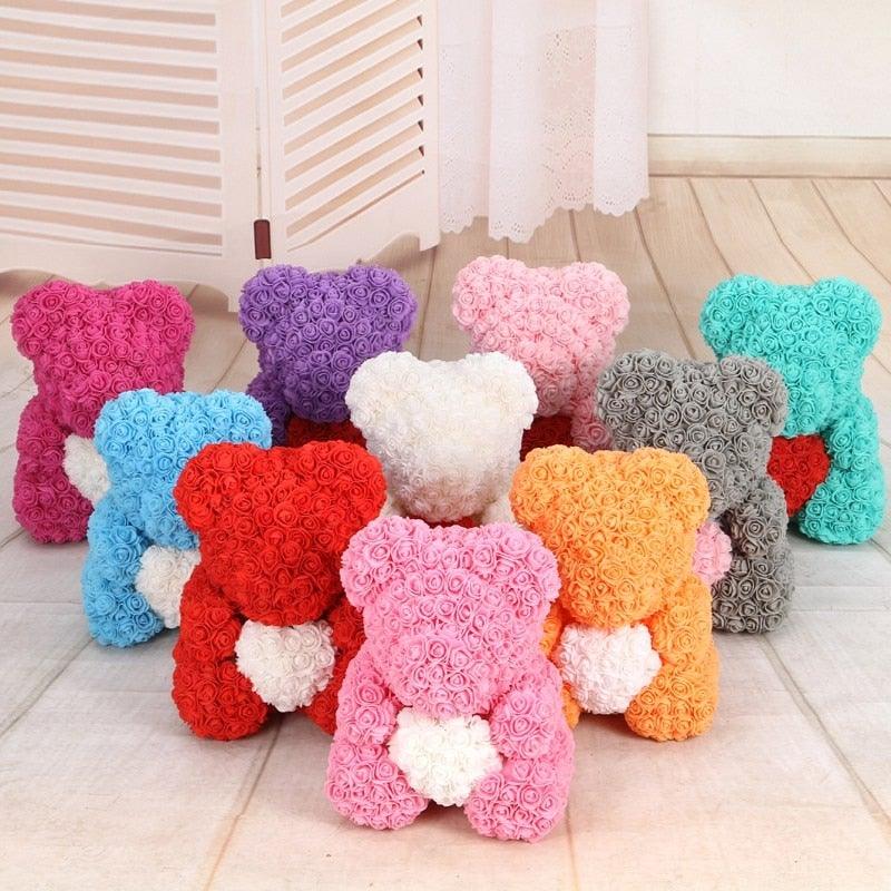 Mini Fake Rose Flower Heads 50/100/200 Pieces Teddy Bear of Roses 3cm Foam Wedding Flowers Accessories Make Bridal Hair Clips Headbands Dress