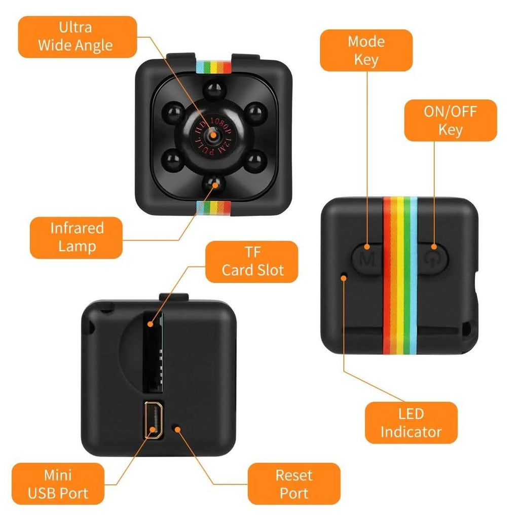 Mini Hidden Spy Camera 1080P Night Vision - Assorted Colors
