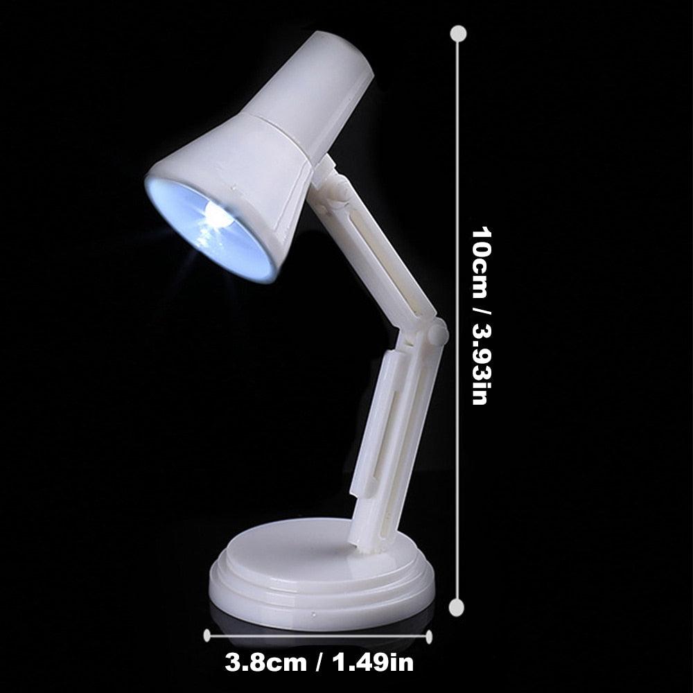 Mini LED Portable Solid Night Reading Desk Decoration Eye Protection Battery Table Lamp Home Model Kids Study Reading Light Tool Cute Study Lamps for Bedroom Décor
