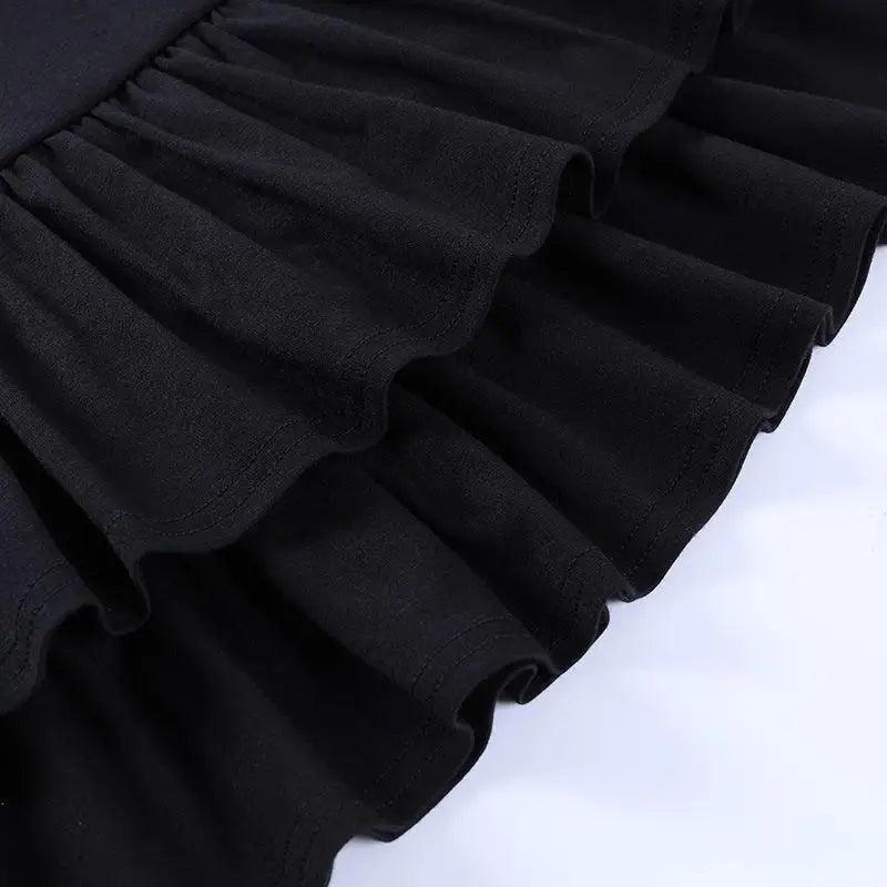 Mini Skirt Girls Sweet Black High Waist Pleated Skirt Cute Dark Lightweight Simple Design Skirts