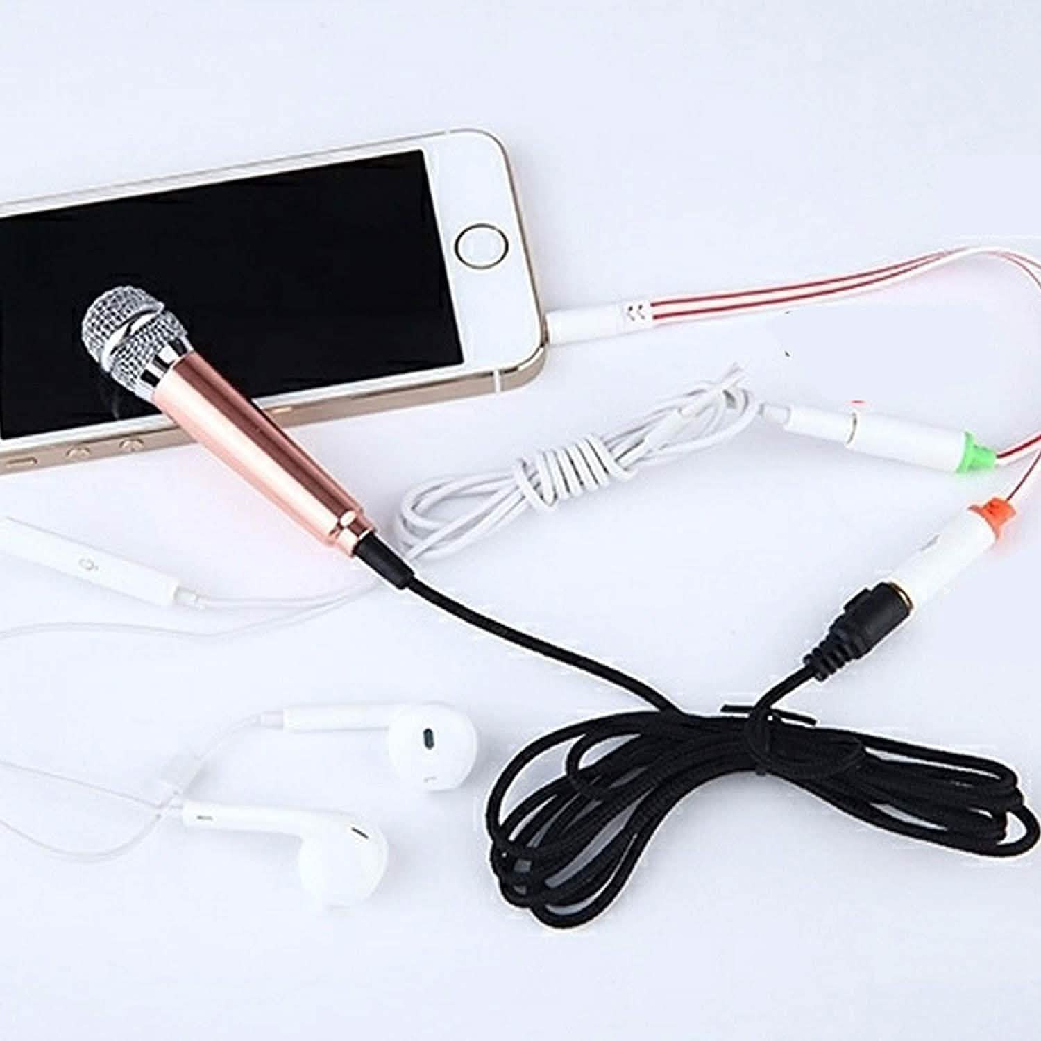 Miniature Metal Microphone for Karaoke with 3.5 mm Universal Cable