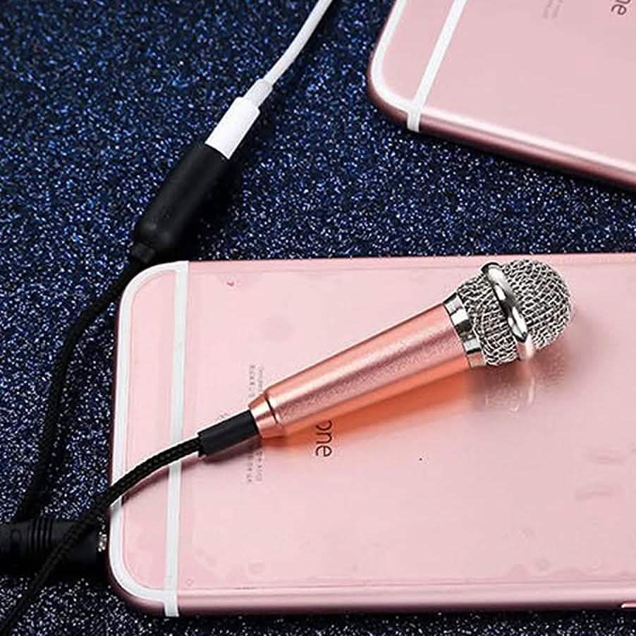Miniature Metal Microphone for Karaoke with 3.5 mm Universal Cable