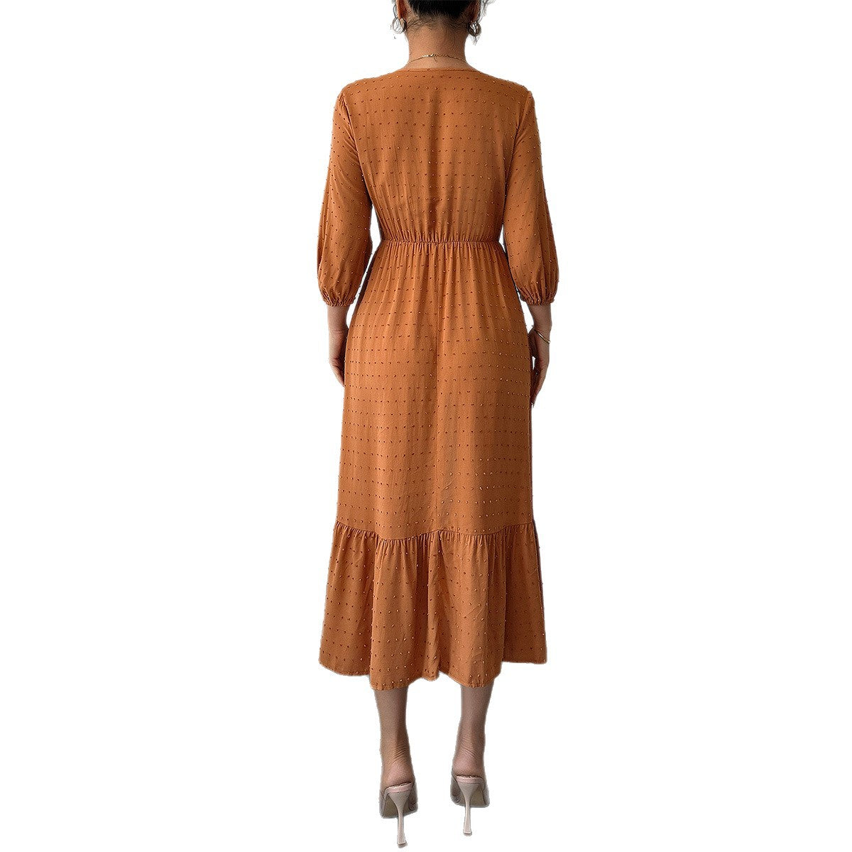Minimalist and fashionable lace patchwork skirt dress