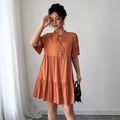 Minimalist style strap solid color dress for women