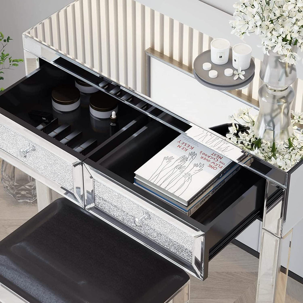 Mirror Desk Dresser with 2 Drawers