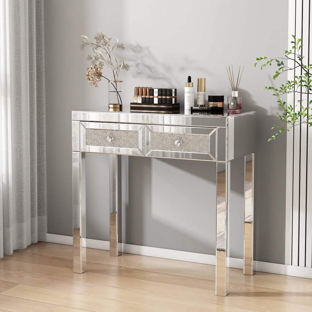 Mirror Desk Dresser with 2 Drawers