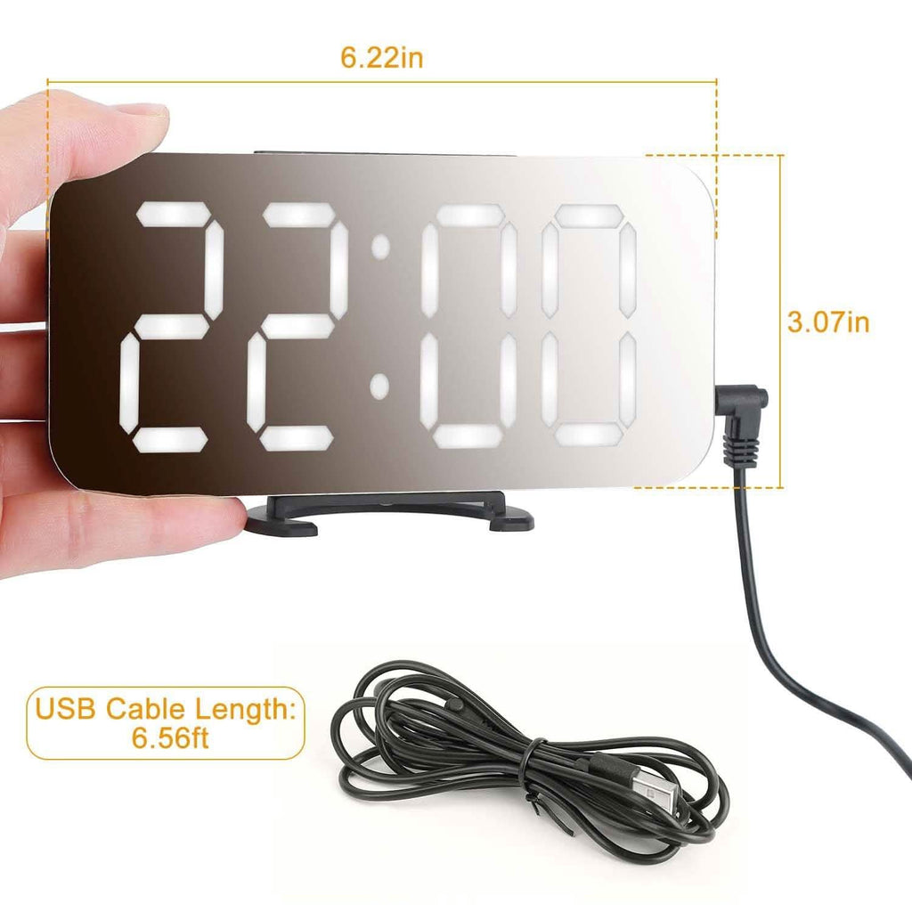Mirror LED Electronic Alarm Clock