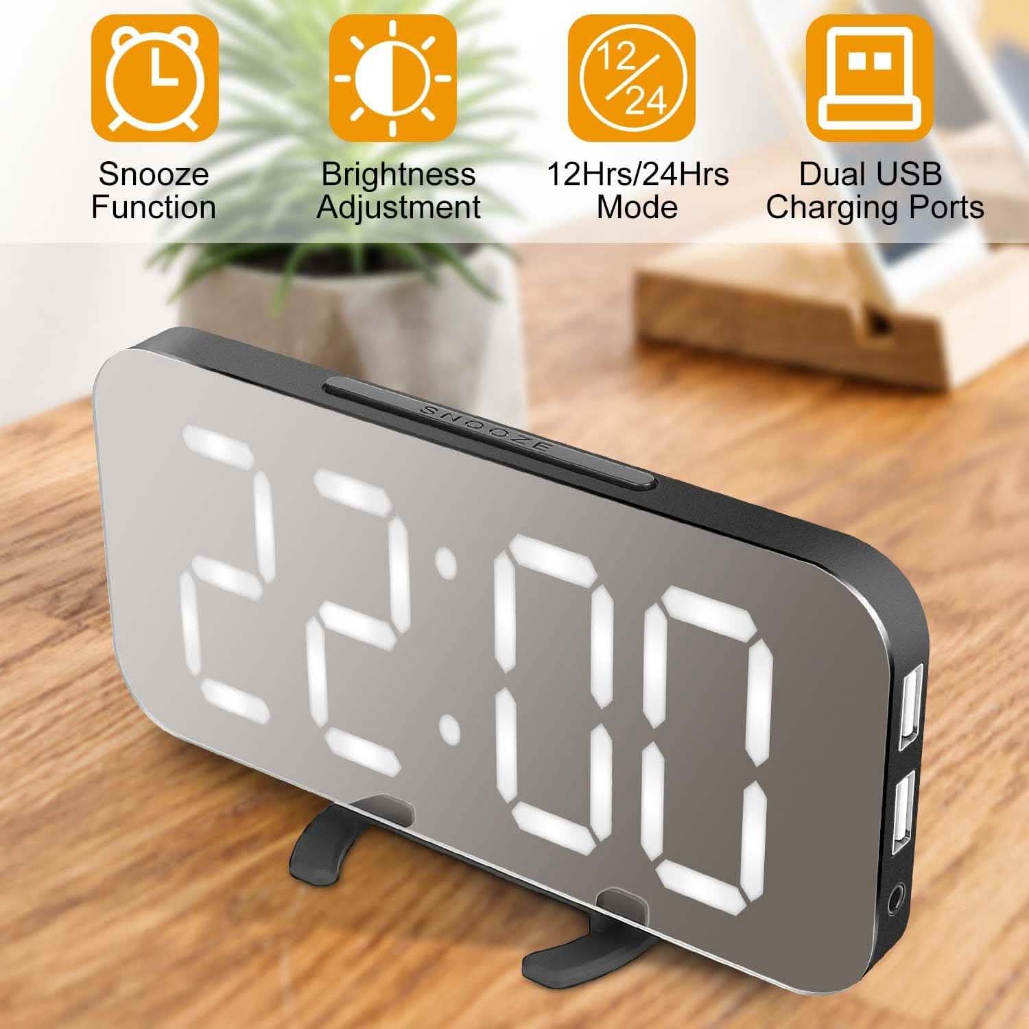 Mirror LED Electronic Alarm Clock