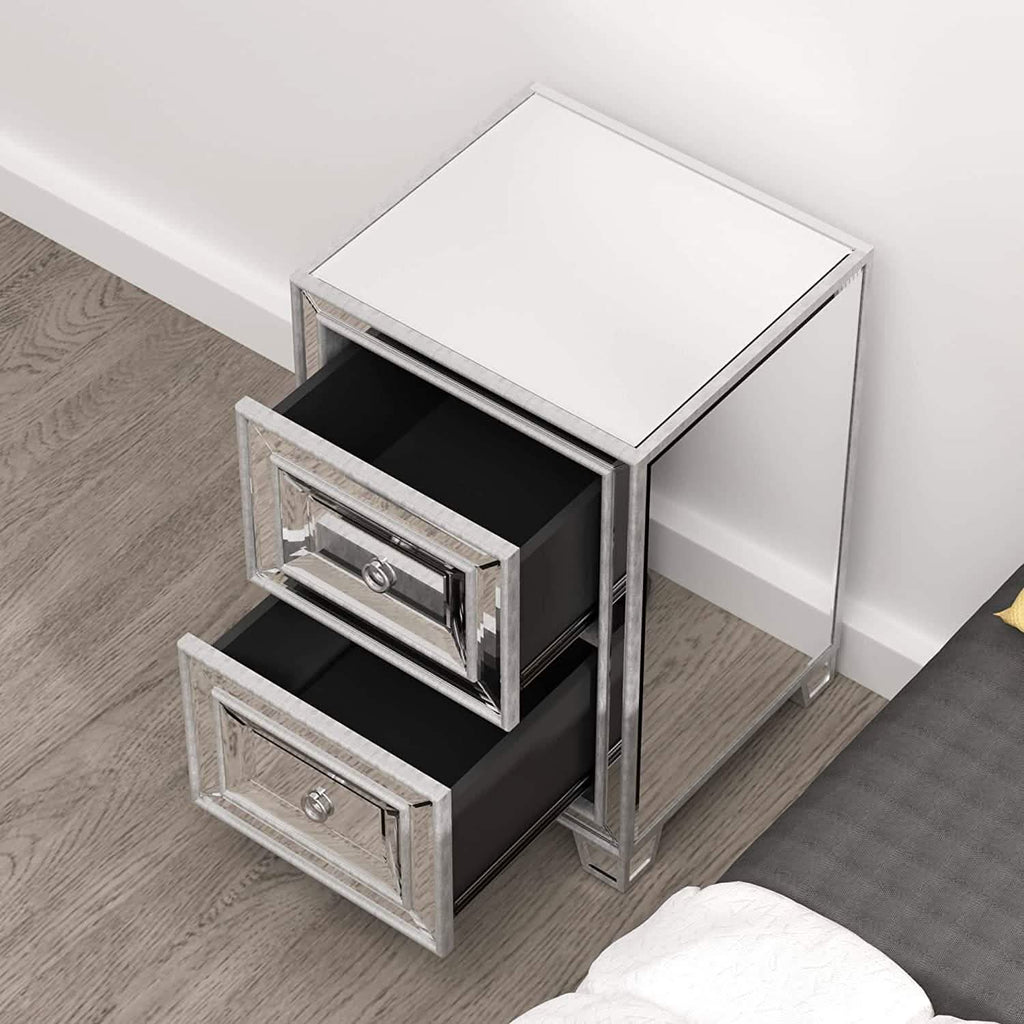 Mirrored Accent Bedside Coffee Table