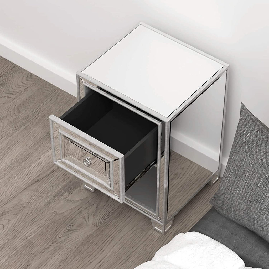 Mirrored Accent Bedside Coffee Table