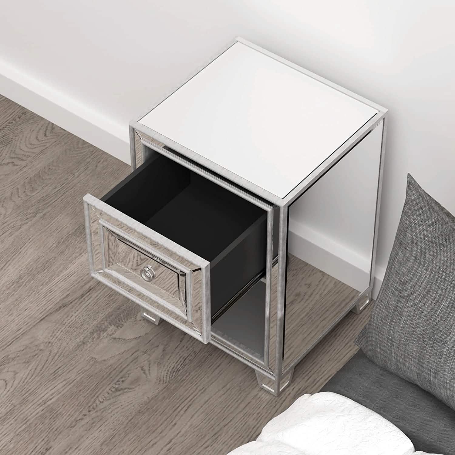 Mirrored Accent Bedside Coffee Table