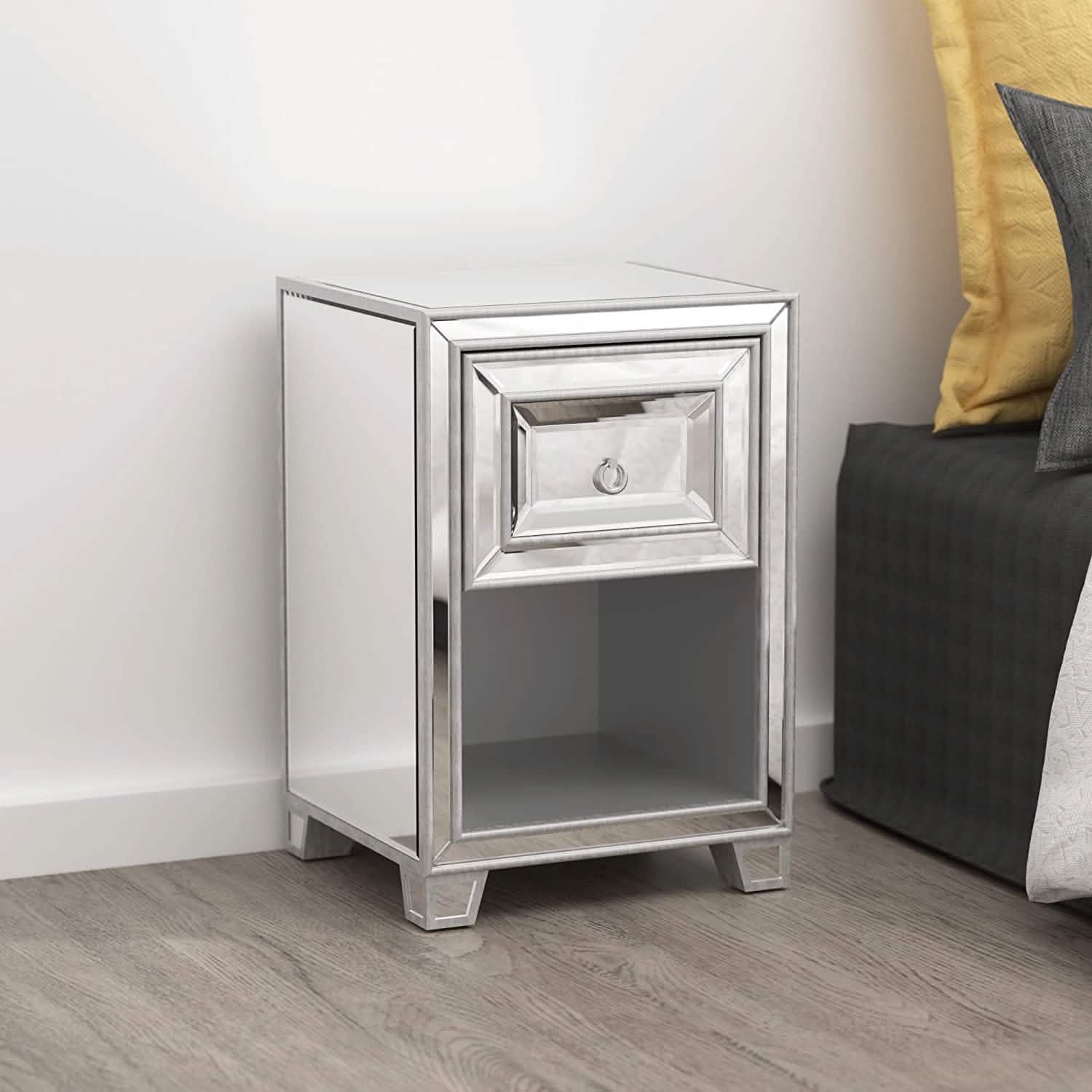 Mirrored Accent Bedside Coffee Table
