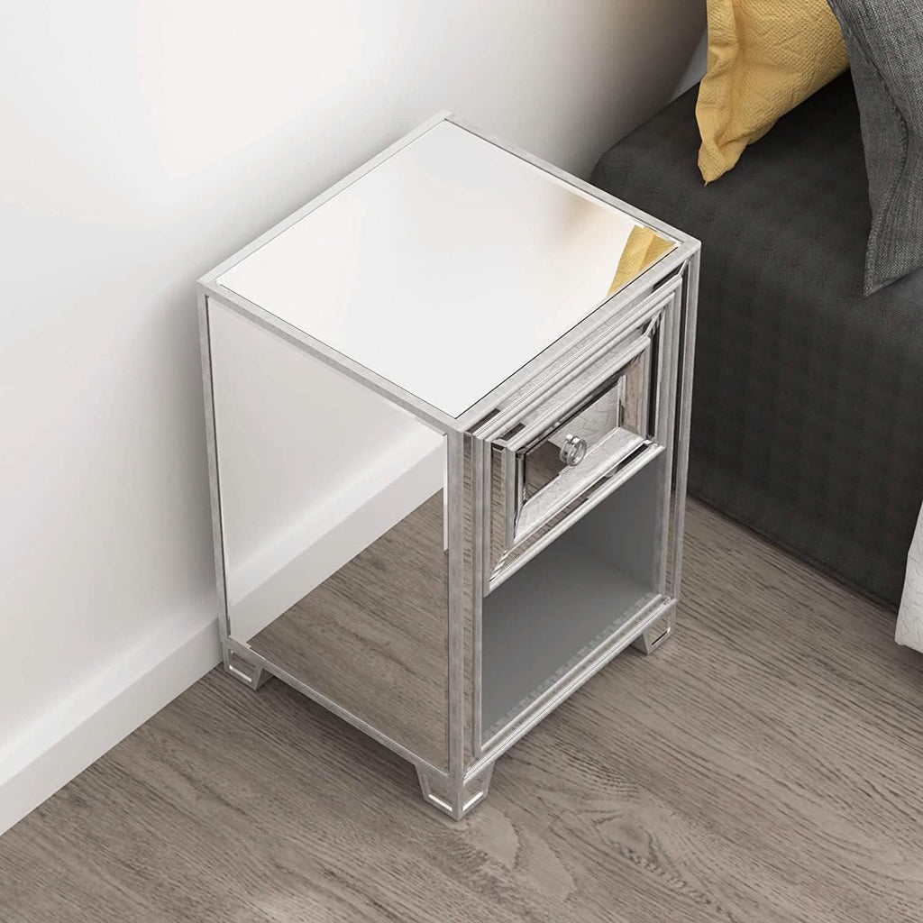 Mirrored Accent Bedside Coffee Table