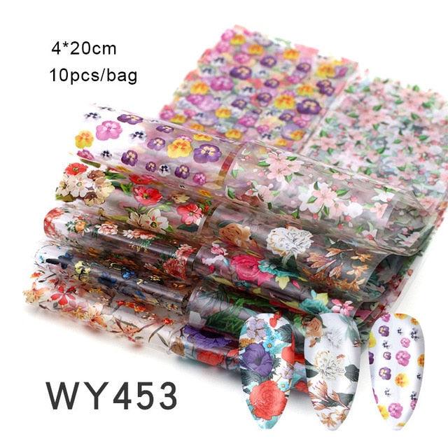 Mix Nail Art Transfer Foil Sticker Angles Decoration Nail Art Decals Design For Nails Wraps Follie Nail Foil Transfer Sticker Kit, Nail Art Decals Nail Foil Glass Paper Nail Decals Nail Wraps for Nail Art Decorations Supplies
