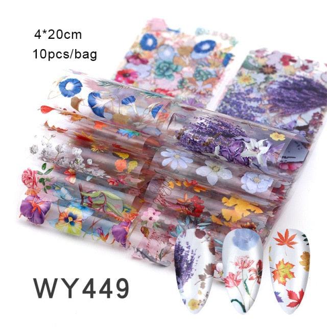 Mix Nail Art Transfer Foil Sticker Angles Decoration Nail Art Decals Design For Nails Wraps Follie Nail Foil Transfer Sticker Kit, Nail Art Decals Nail Foil Glass Paper Nail Decals Nail Wraps for Nail Art Decorations Supplies