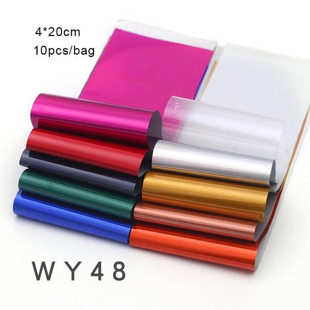 Mix Nail Art Transfer Foil Sticker Angles Decoration Nail Art Decals Design For Nails Wraps Follie Nail Foil Transfer Sticker Kit, Nail Art Decals Nail Foil Glass Paper Nail Decals Nail Wraps for Nail Art Decorations Supplies