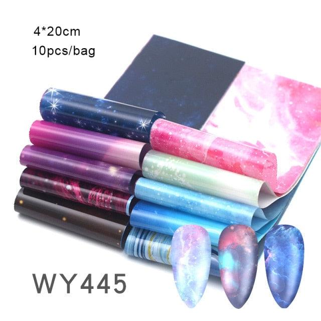 Mix Nail Art Transfer Foil Sticker Angles Decoration Nail Art Decals Design For Nails Wraps Follie Nail Foil Transfer Sticker Kit, Nail Art Decals Nail Foil Glass Paper Nail Decals Nail Wraps for Nail Art Decorations Supplies
