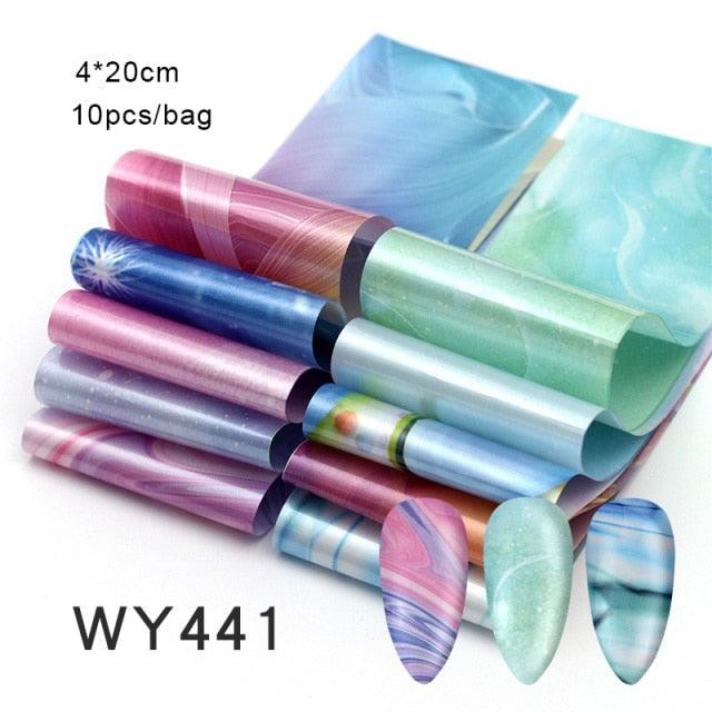 Mix Nail Art Transfer Foil Sticker Angles Decoration Nail Art Decals Design For Nails Wraps Follie Nail Foil Transfer Sticker Kit, Nail Art Decals Nail Foil Glass Paper Nail Decals Nail Wraps for Nail Art Decorations Supplies