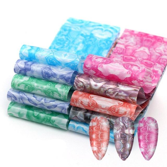 Mix Nail Art Transfer Foil Sticker Angles Decoration Nail Art Decals Design For Nails Wraps Follie Nail Foil Transfer Sticker Kit, Nail Art Decals Nail Foil Glass Paper Nail Decals Nail Wraps for Nail Art Decorations Supplies