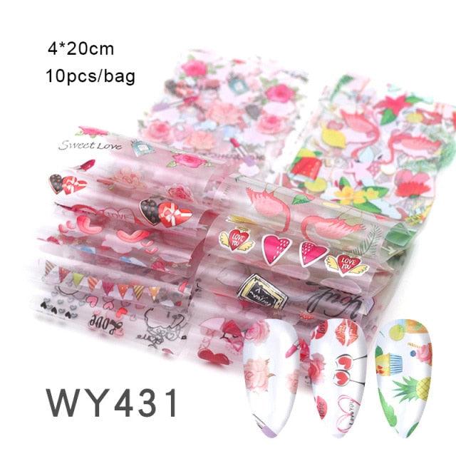 Mix Nail Art Transfer Foil Sticker Angles Decoration Nail Art Decals Design For Nails Wraps Follie Nail Foil Transfer Sticker Kit, Nail Art Decals Nail Foil Glass Paper Nail Decals Nail Wraps for Nail Art Decorations Supplies