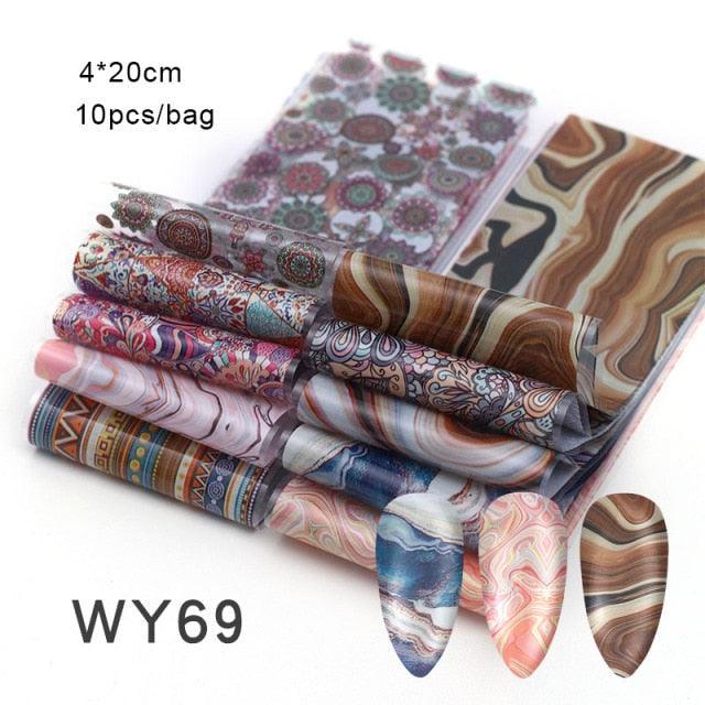 Mix Nail Art Transfer Foil Sticker Angles Decoration Nail Art Decals Design For Nails Wraps Follie Nail Foil Transfer Sticker Kit, Nail Art Decals Nail Foil Glass Paper Nail Decals Nail Wraps for Nail Art Decorations Supplies