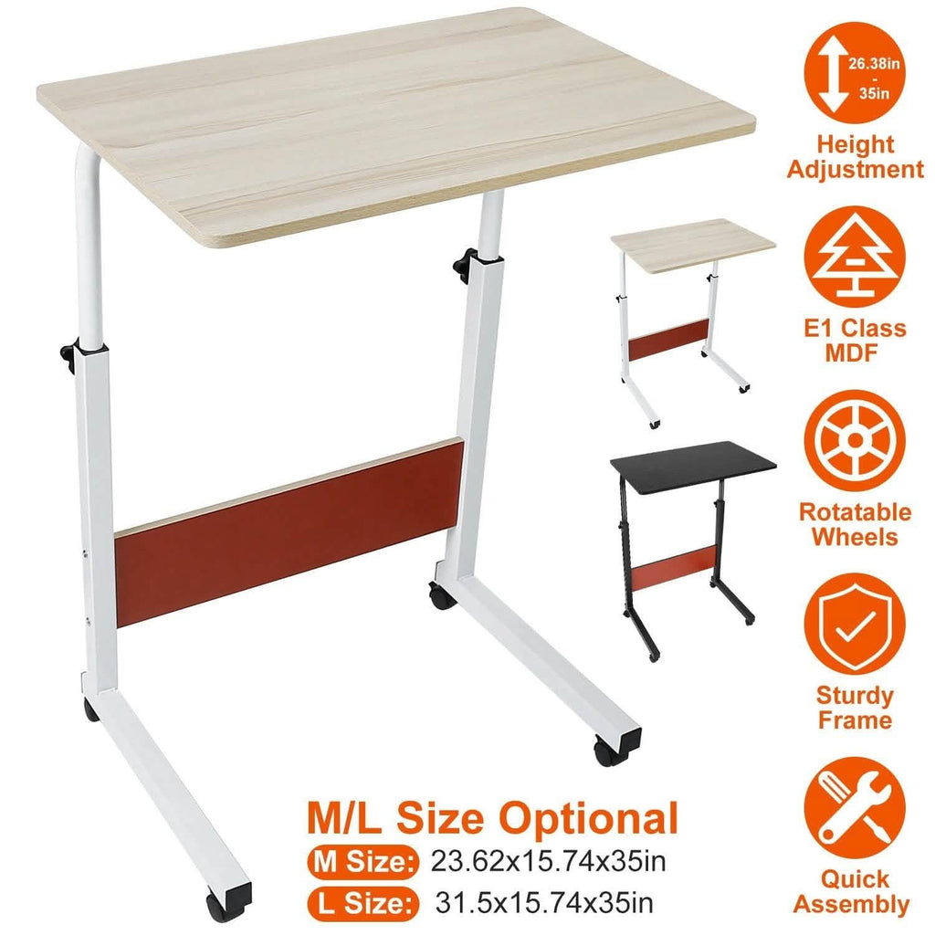 Mobile Laptop Desk Height Adjustable Rolling Wheels