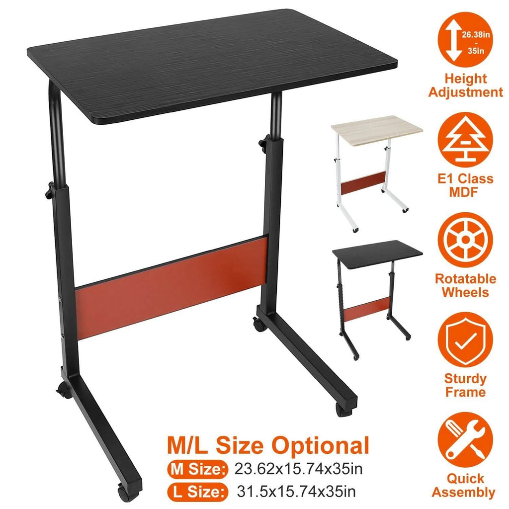Mobile Laptop Desk Height Adjustable Rolling Wheels