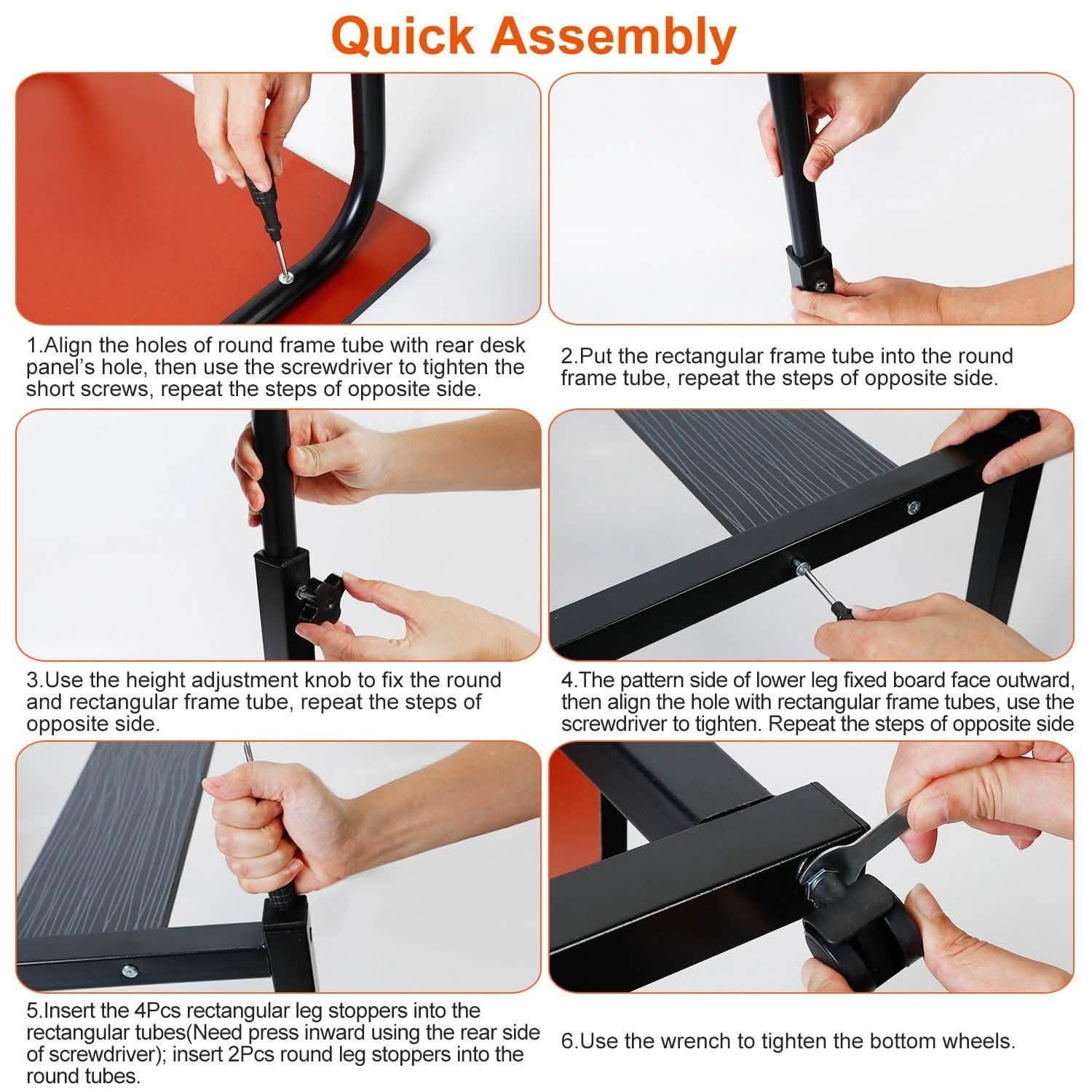 Mobile Laptop Desk Height Adjustable Rolling Wheels