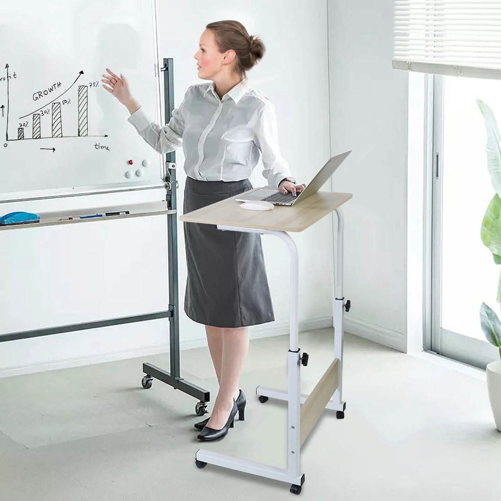 Mobile Laptop Desk Height Adjustable Rolling Wheels