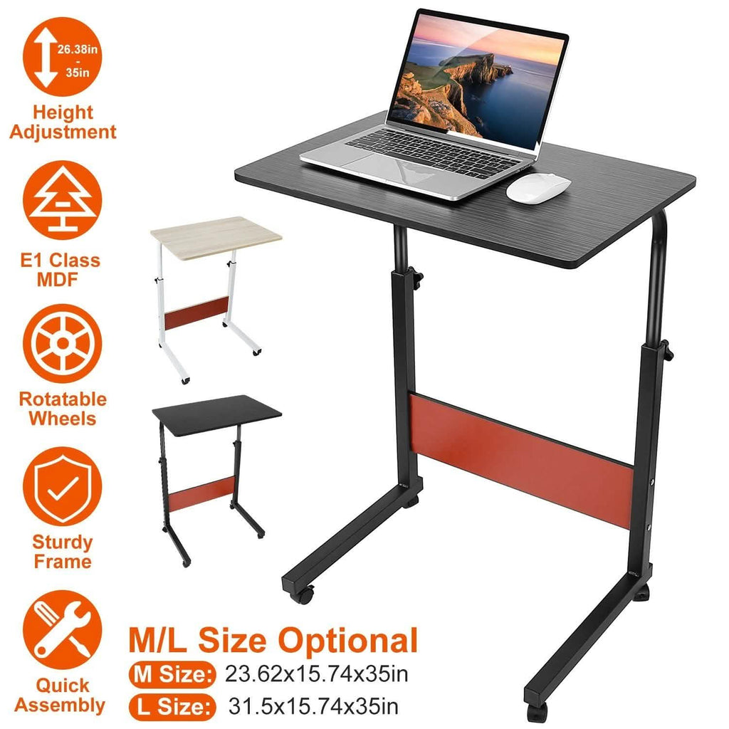 Mobile Laptop Desk Height Adjustable Rolling Wheels