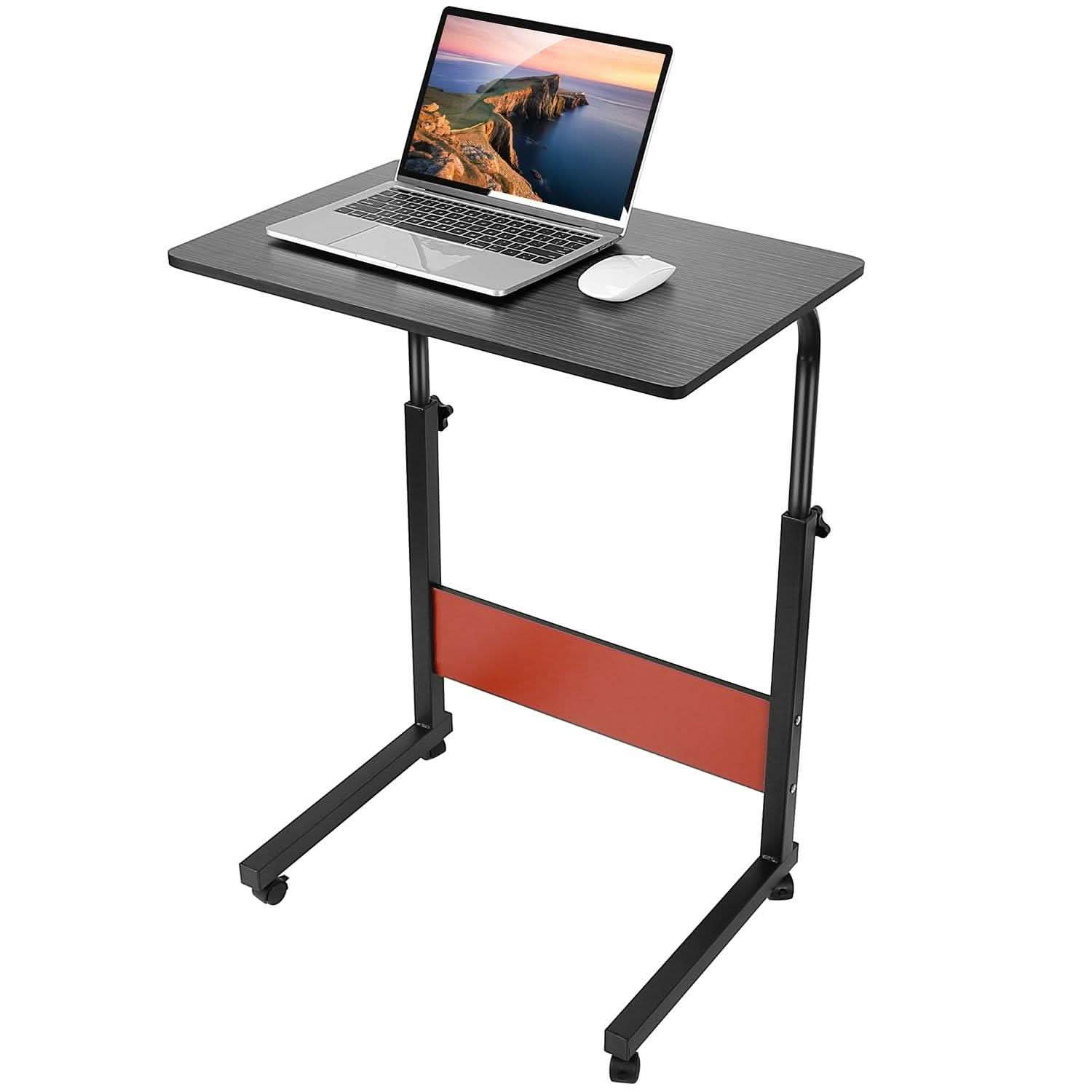 Mobile Laptop Desk Height Adjustable Rolling Wheels