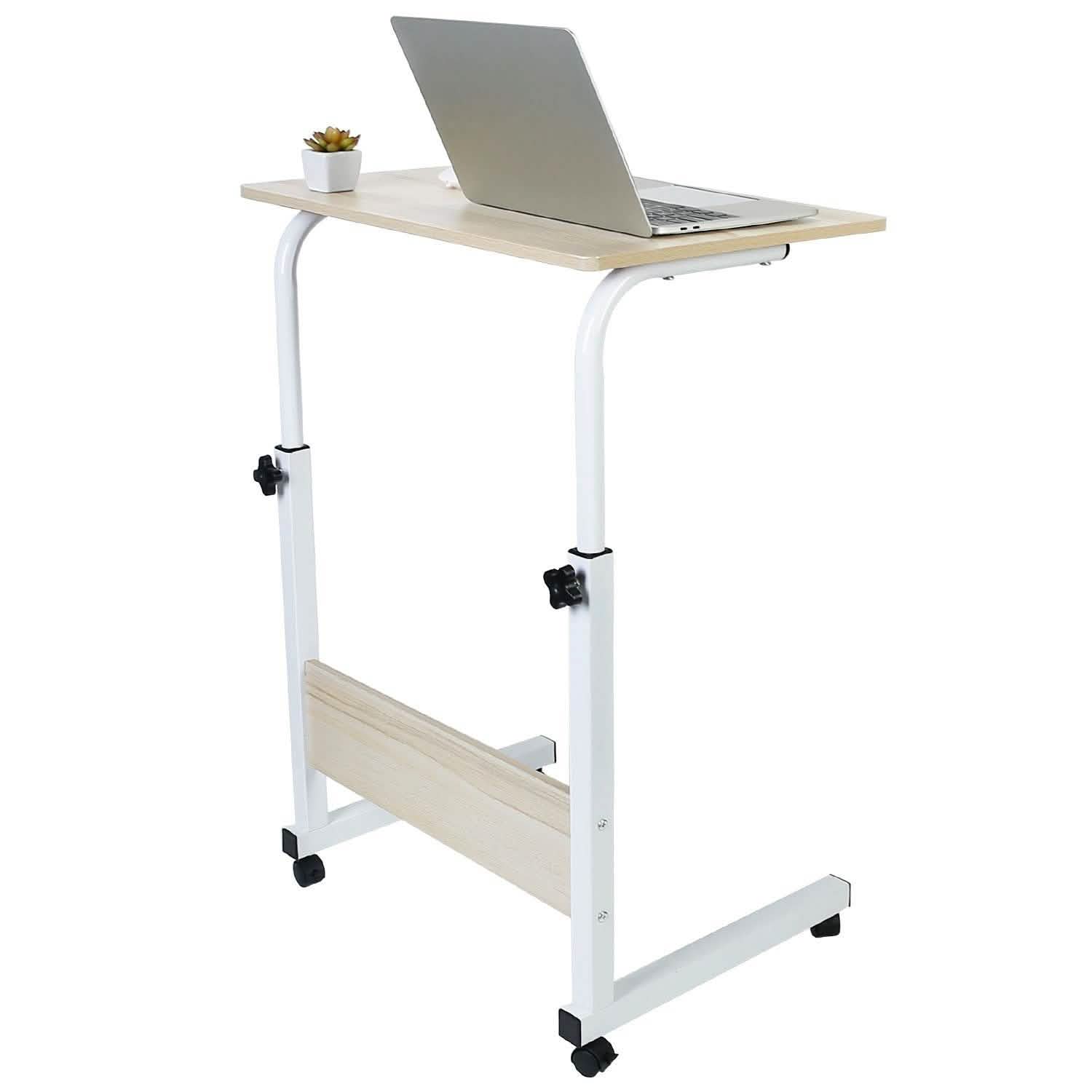Mobile Laptop Desk Height Adjustable Rolling Wheels