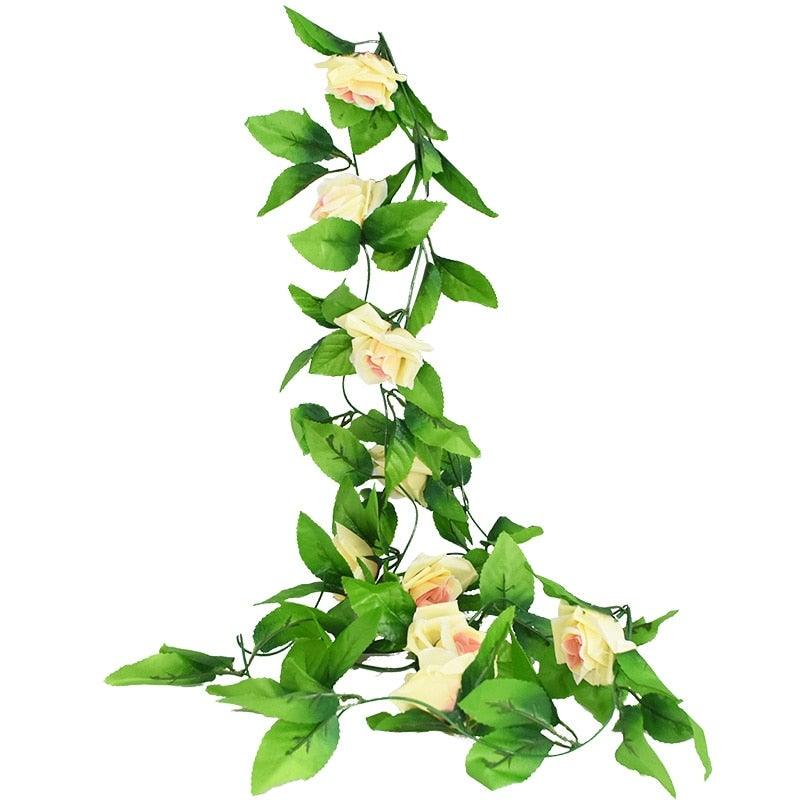 Modern Artificial Green Eucalyptus Leaves Garland Wisteria Rattan Fake Decor Silk Leaf Vines For Wedding Birthday Party Decor